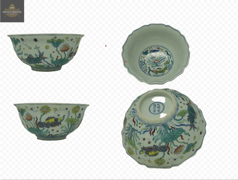 Doucai Fish & Algae Pattern Decagon Bowl, Ming Dynasty Xuande