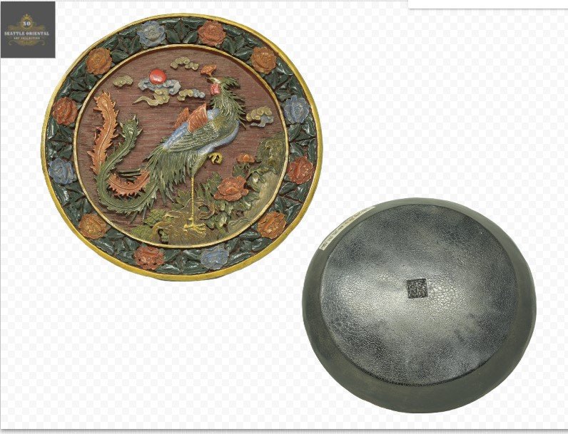 Qianlong Phoenix Lacquer Ware Basin, Qing Dynasty