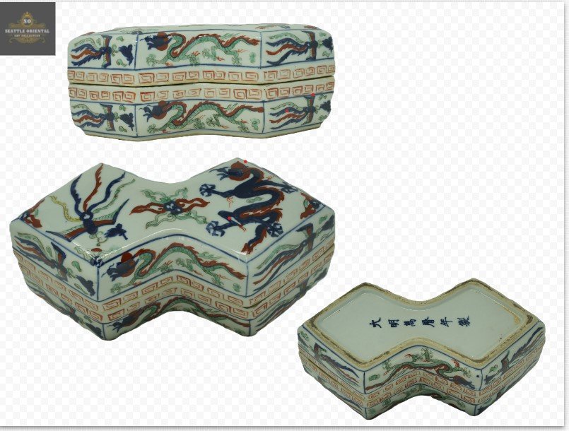 Five Color Dragon & Phoenix Pattern Seal Box, Ming Dynasty Wanli