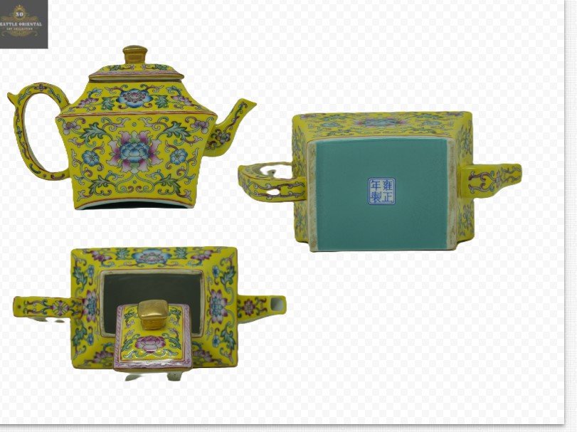Gilt Yellow Ground Enamel Pot, Qing Dynasty Yongzhen