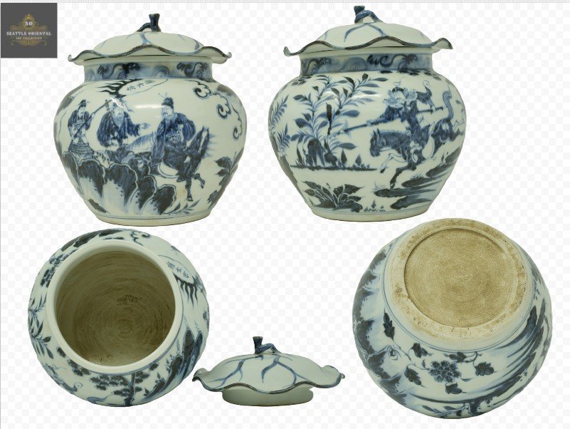 Yuan Blue & White Figure Pattern Jar, Yuan Dynasty