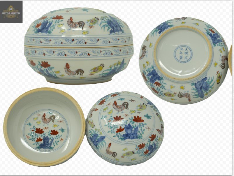 Doucai Fruit Box, Ming Dynasty Chenghua