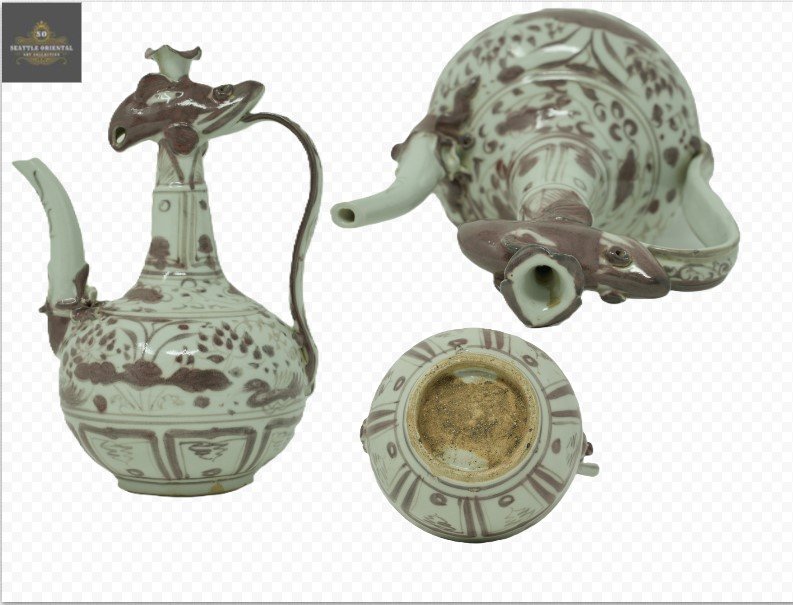 Underglaze Red Kettle, Yuang Dynasty