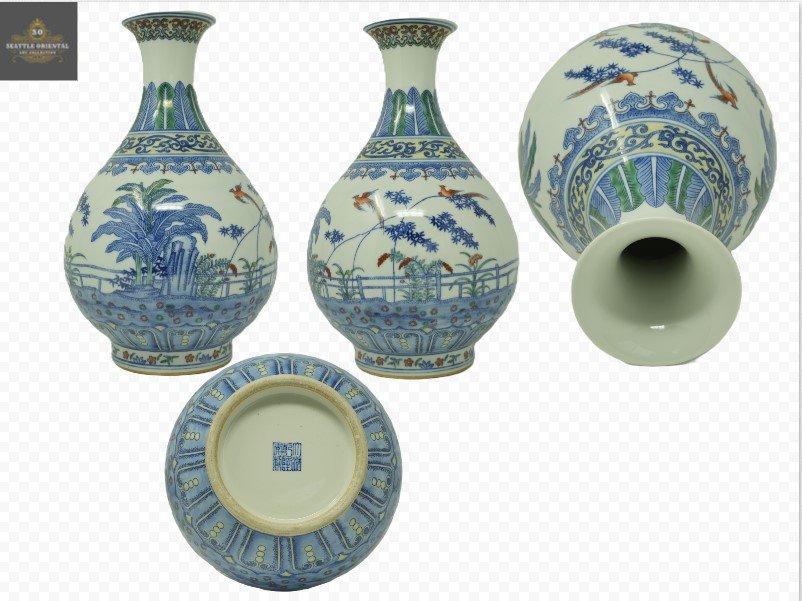 Flower & Birds Pattern Vase, Qing Dynasty Qianlong