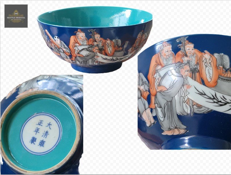 Figures Story Famille Rose Bowl, Qing Dynasty Yongzhen