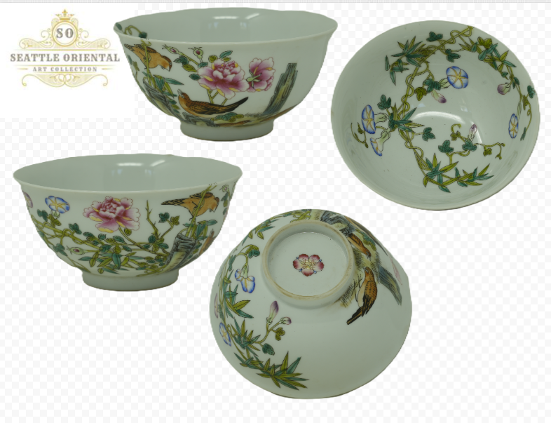 Flower & Birds Pattern Fanlangcai Bowl, Qing Dynasty Yongzheng
