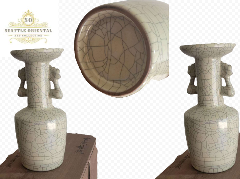 Double Dragon Ears Vase Ge Kiln, Song Dynasty