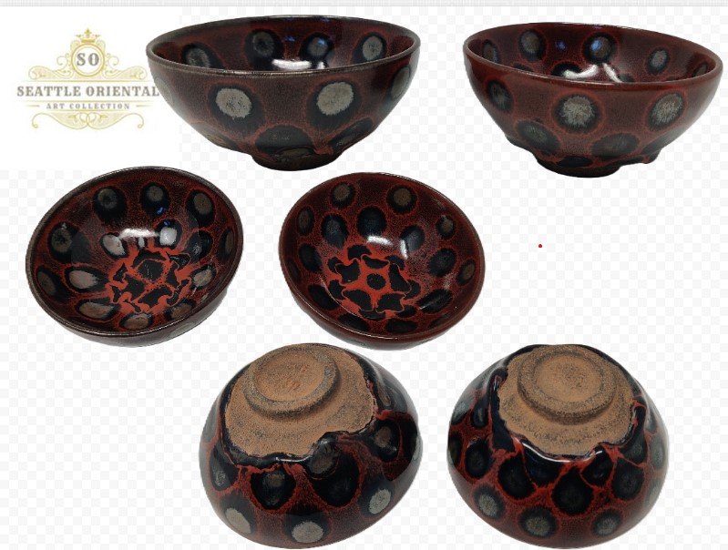 A Pair of Jian Kiln Partridge Pattern Bowls, Sourth Song Dynasty
