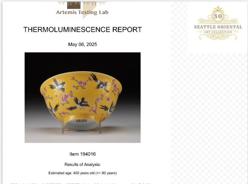 Yellow Ground Birds Pattern Fanlangcai Bowl, Qing Dynasty