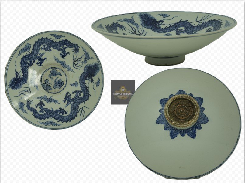 Blue & White Dragon Clould Pattern Bowlof Yuan Dynasty